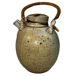 Pottery Speckled Stoneware Teapot Water Jug Pitcher Mckenzie Style Art Piece